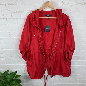 Forever 21 Long Sleeve Hooded Jackets Red Size S